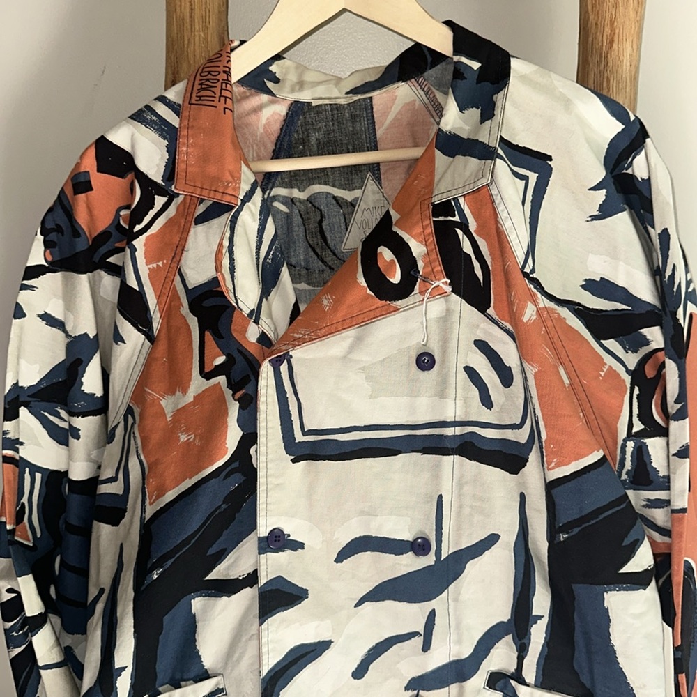 RARE Mike Vollbrach Sport Abstract Light Weight Military Jacket - Picture 3 of 7